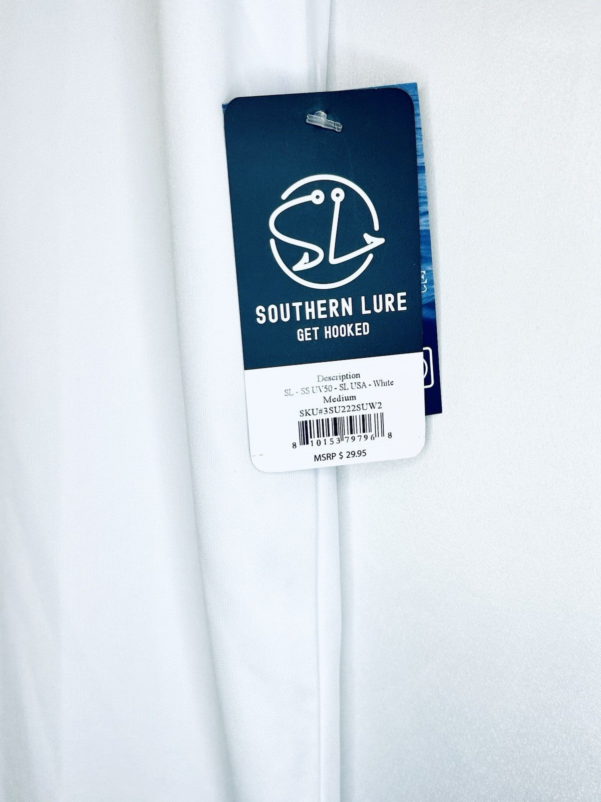 NWT Southern Lure UV Protection Short Sleeve White T-shirt - Men’s Medium