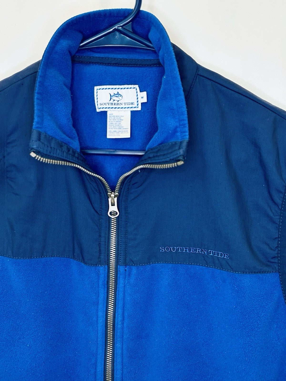 Southern Tide Men's Fleece Vest Medium Sweater Golf Outdoor Heather True Navy