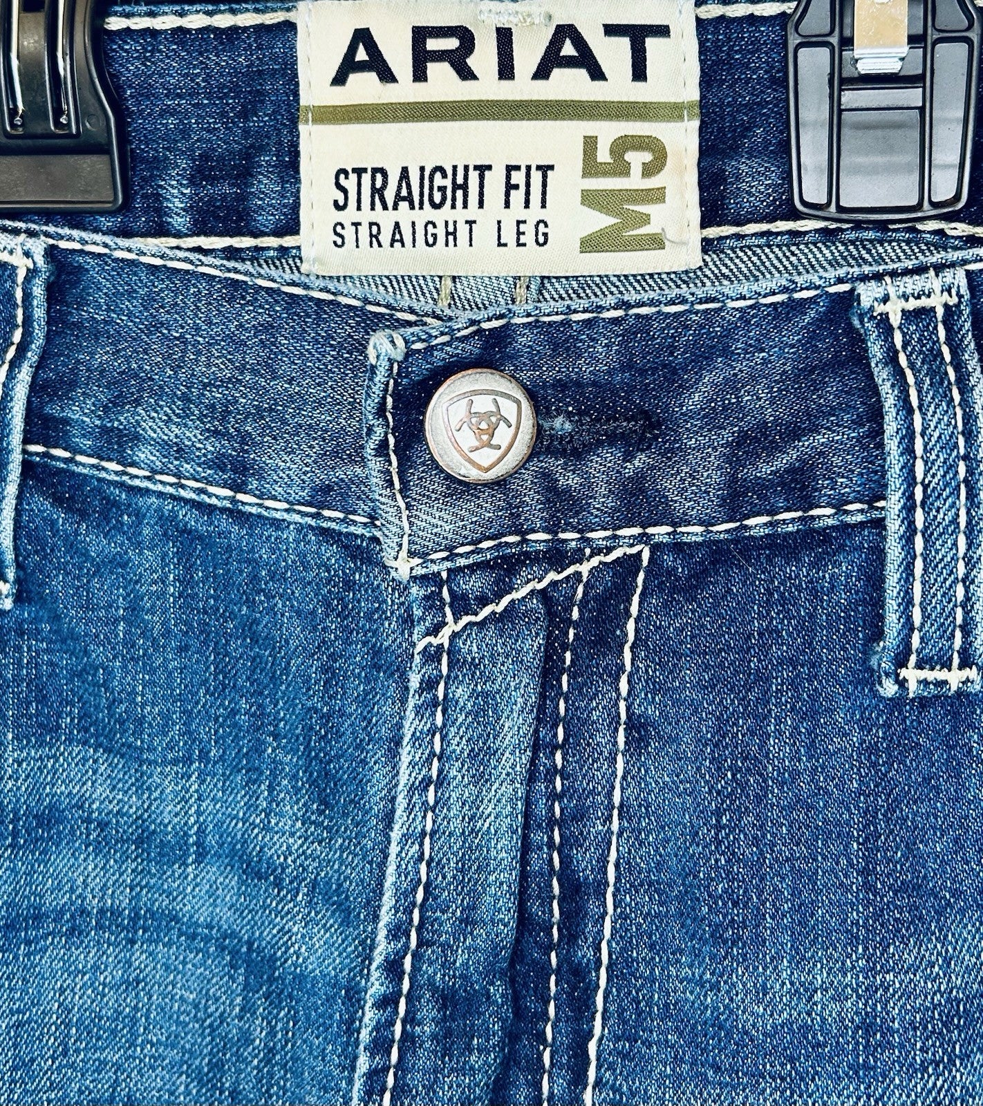 Ariat M5 Slim Straight Leg Blue Jeans Denim Mens Size 36x32