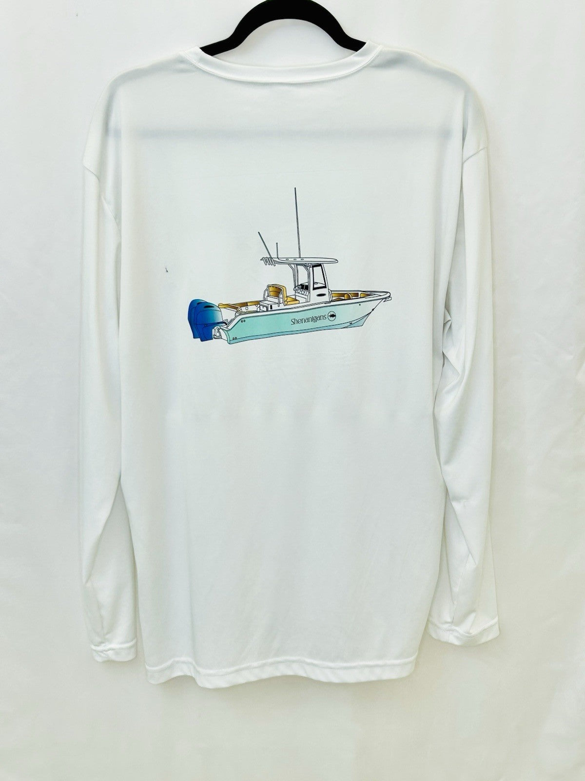 Sport-Tek Custom Shenanigans Performance Fishing Shirt - White - Men’s XL