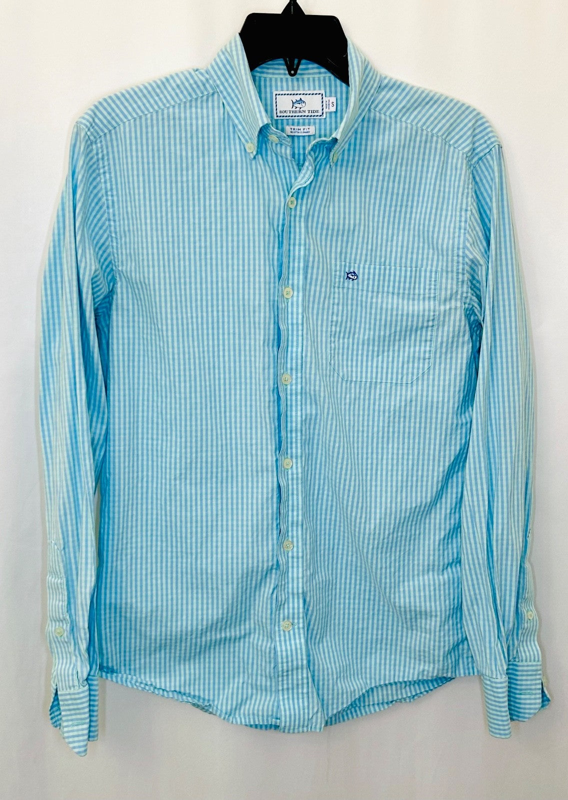 Southern Tide Camana Bay Gingham Sport Shirt - Offshore Green Mens S Stretch