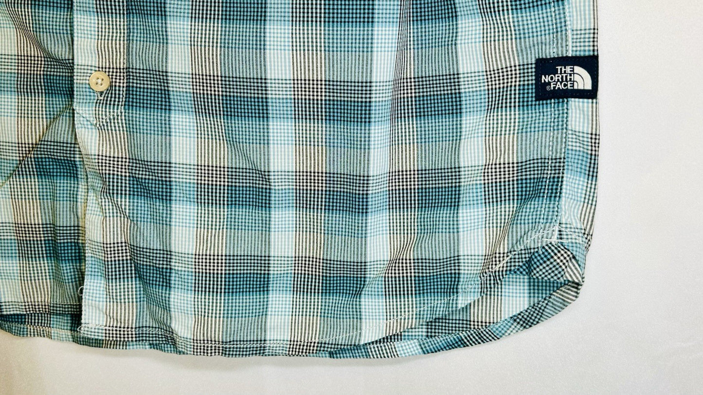 The North Face Shirt Men’s Large Plaid Nylon Button Up Short Sleeve