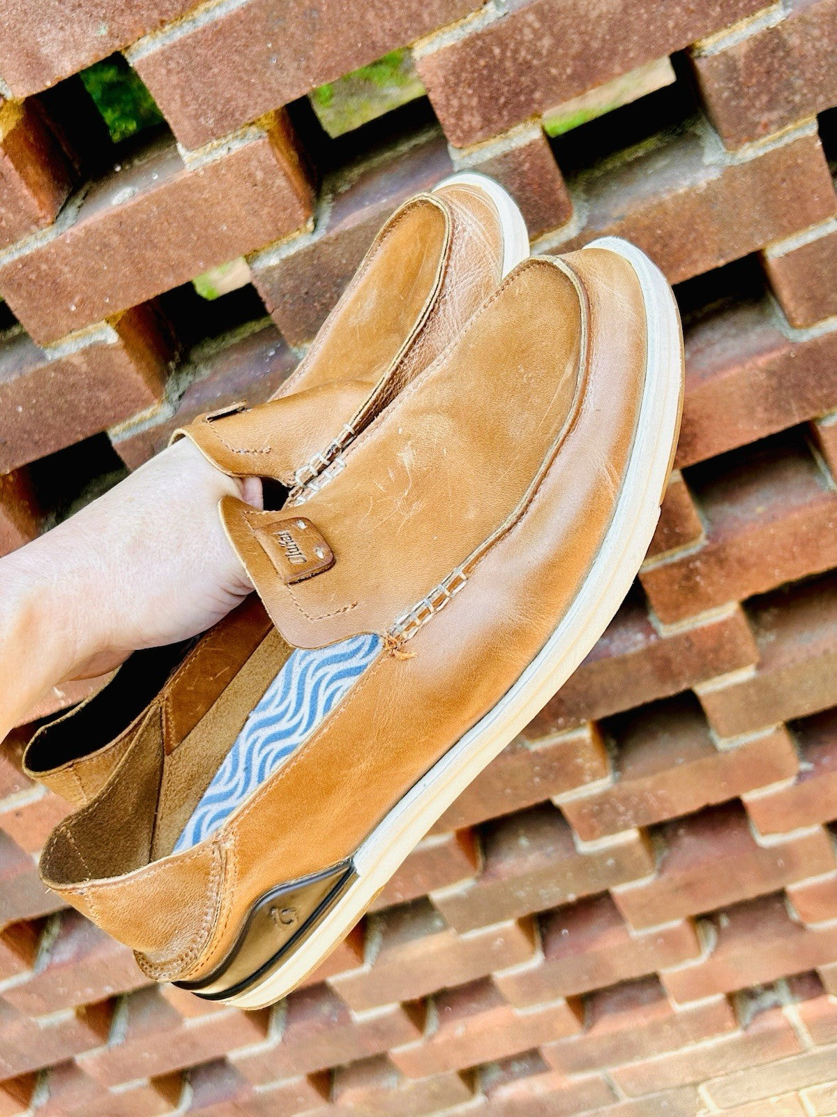 Men's Olukai Kakaha Fox/Fox Leather Slip-on Shoes US Size Men’s 12 ($130 Retail)