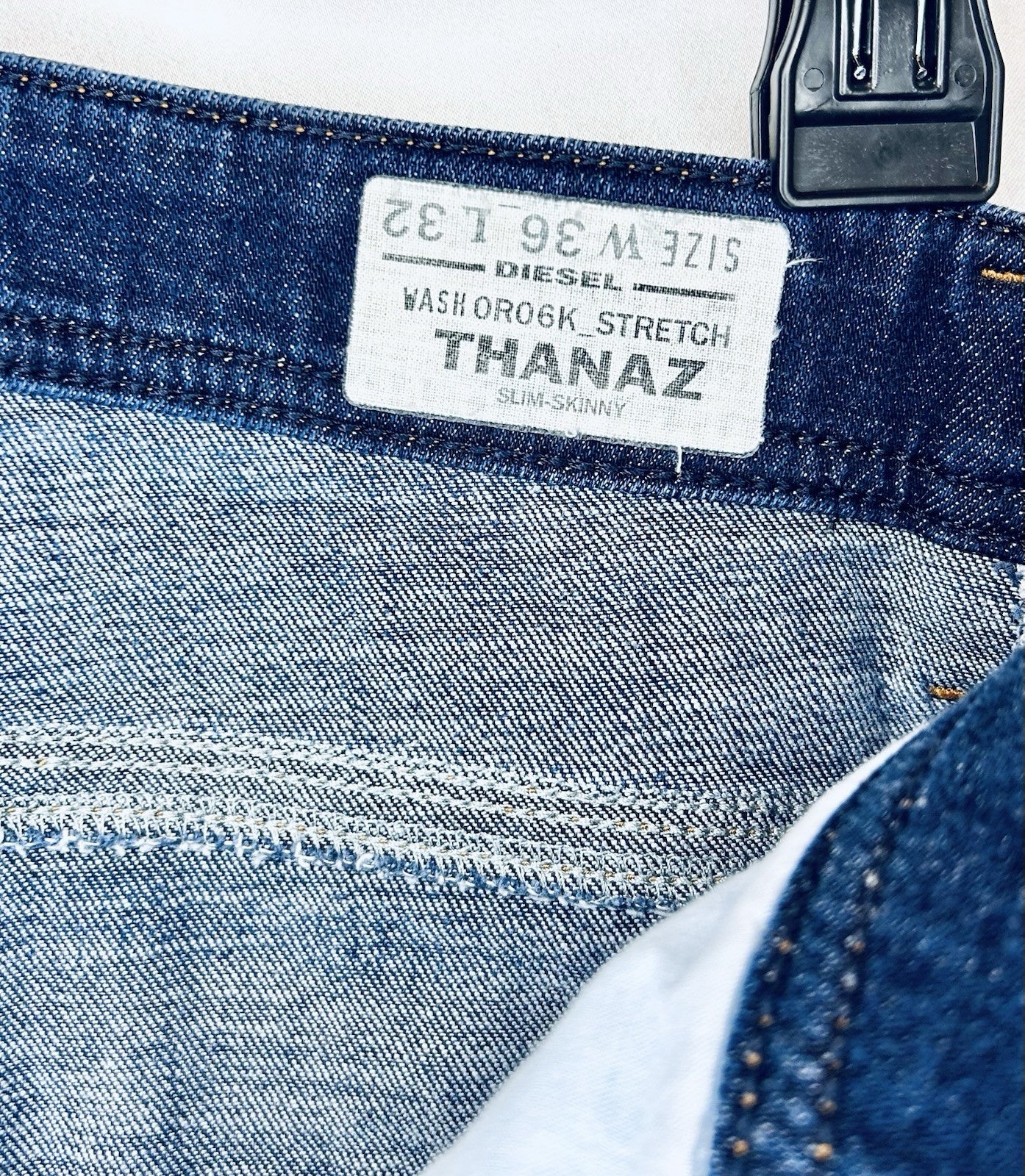Diesel Jeans Thanaz Men’s 36x32 Slim Skinny Fit Dark Wash