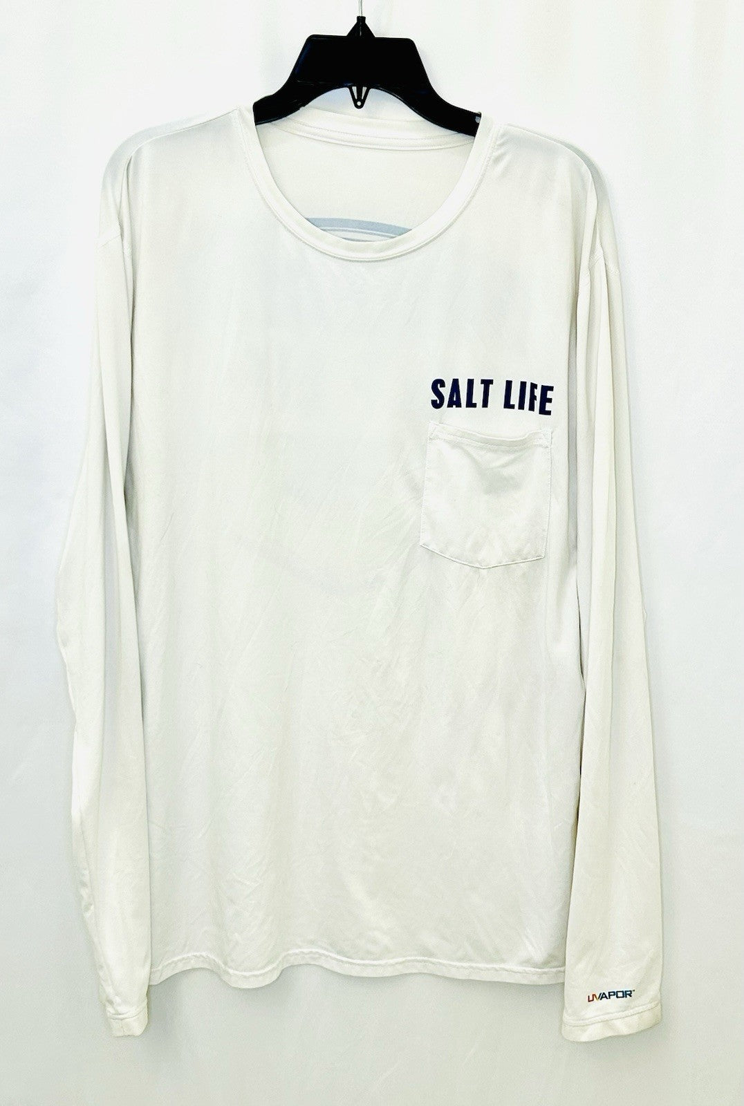 SALT LIFE SLX UVapor LS White Graphic Print Fishing/Outdoor Shirt Size XL