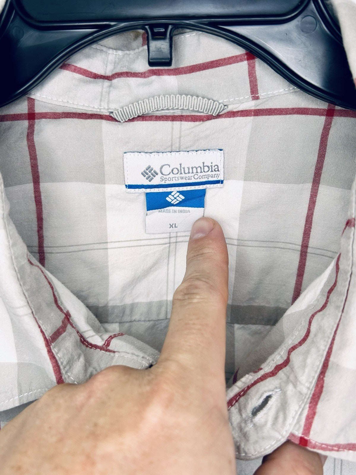 Men's XL Columbia Sportswear Short Sleeve Plaid Cotton Button Down Shirt