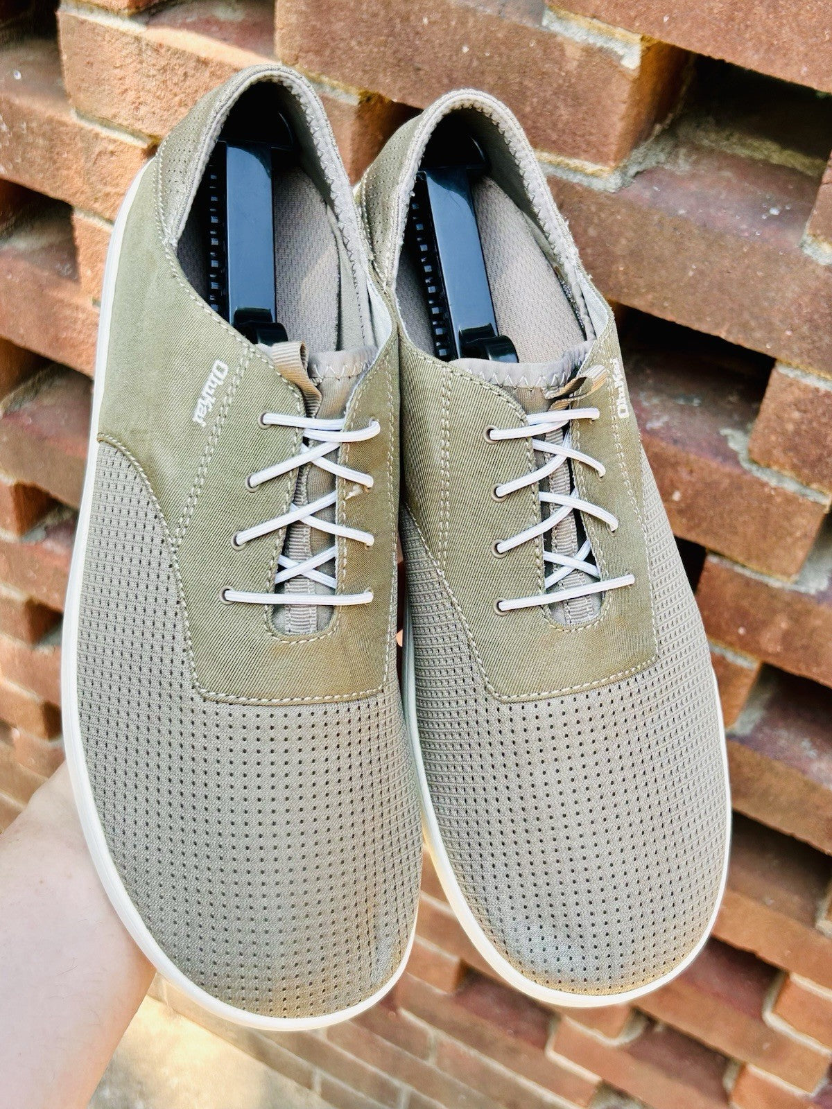OluKai Nohea Moku Men's Size 12 Boat Shoes Slip On Drop Heel | Clay & Tapa