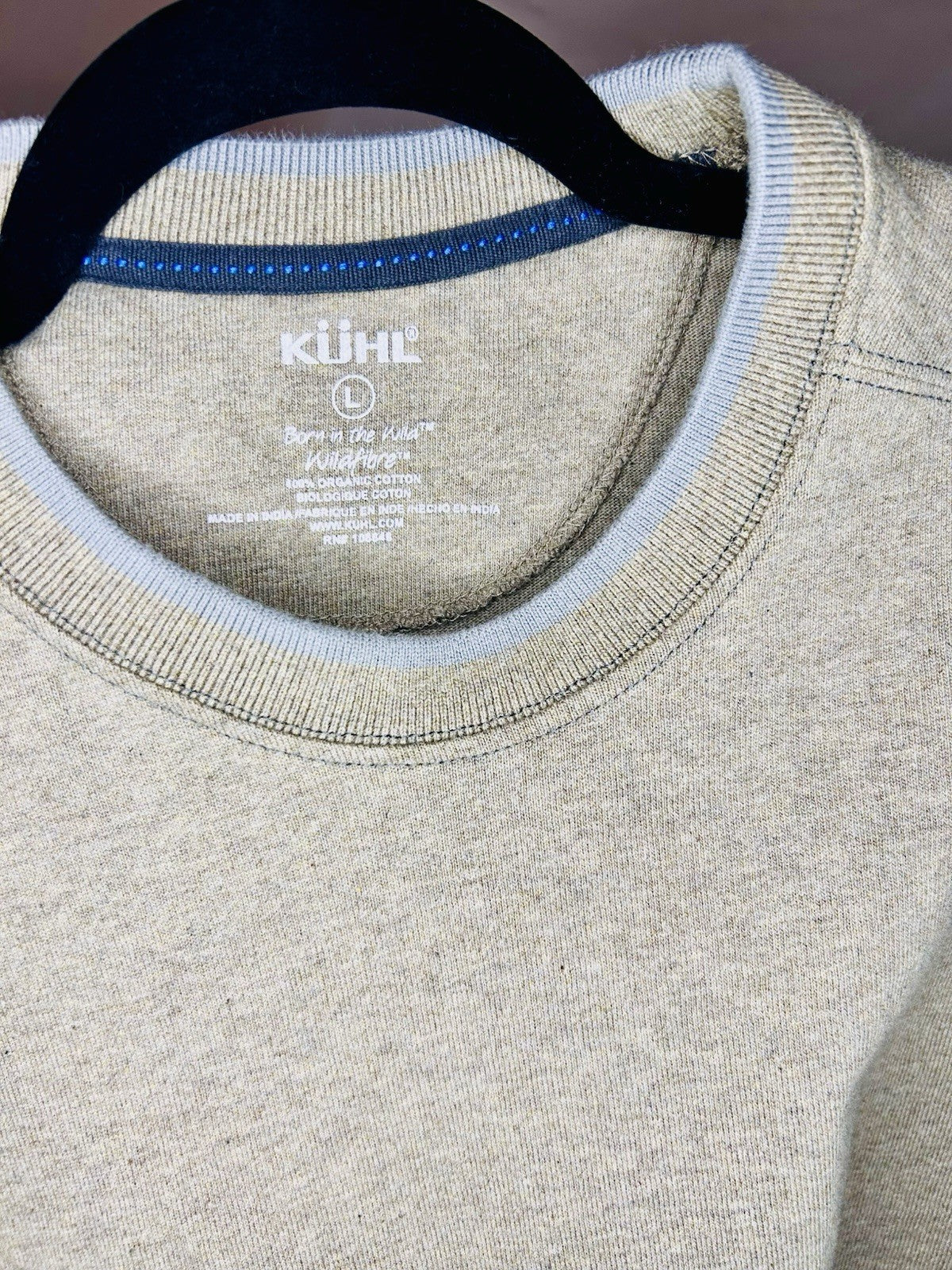 Kuhl Evader Sweater Mens L Olive Merino Cotton Blend Knit Crew Neck Pullover