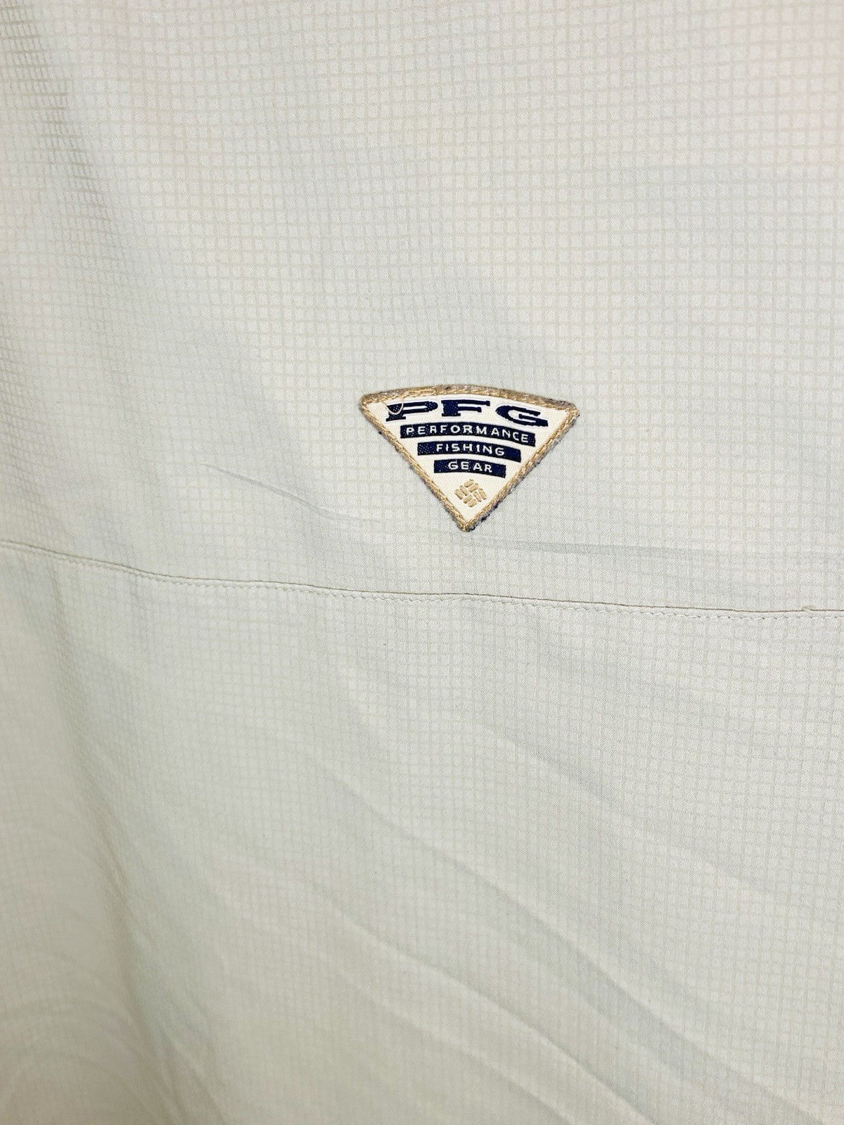 Columbia Men's Large PFG Shirt Omni Shade Vented Long Sleeve Button Beige