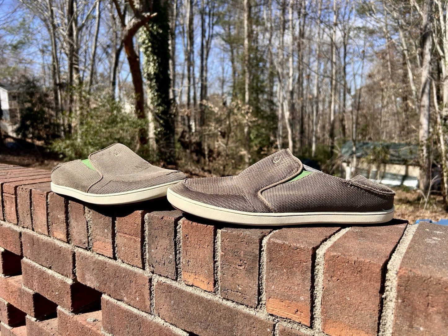 OLUKAI Nohea Mesh Men's Slip On Sneaker Color: Mustang/Lime Men’s 11.5 - No Box!