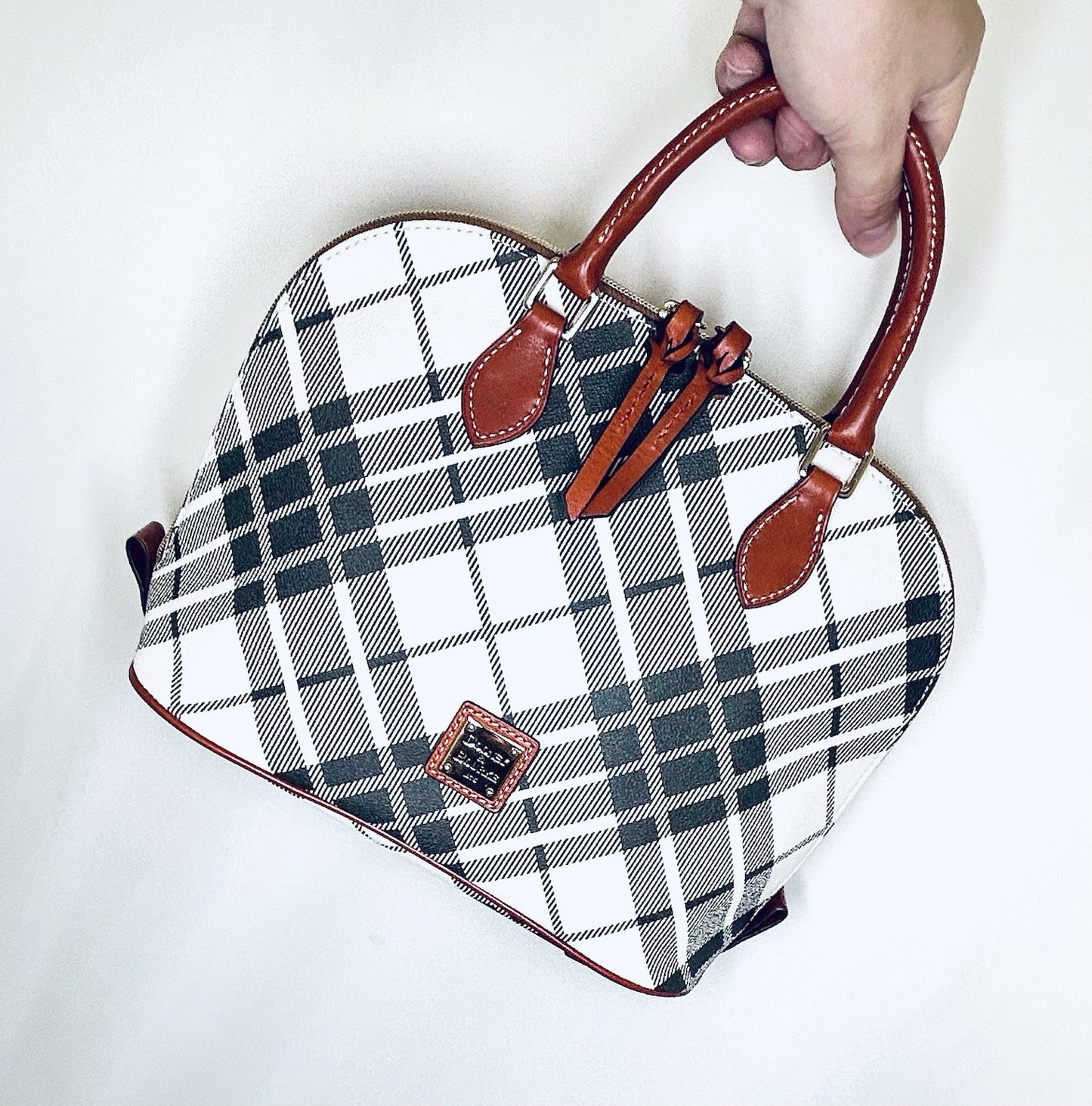 RARE!!! NWOT DOONEY & BOURKE Harding Zip Zip Satchel Plaid Medium Purse HandBag