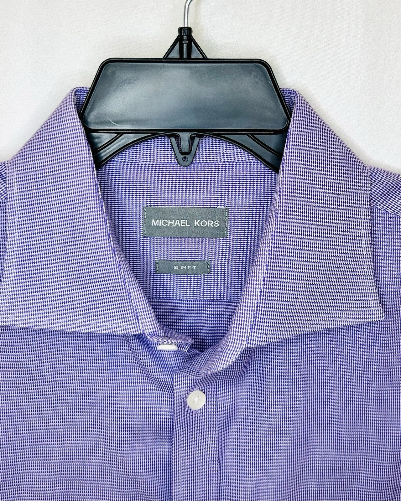 Michael Kors Men’s Slim Fit Purple Button-Up Shirt Size 16-34/35