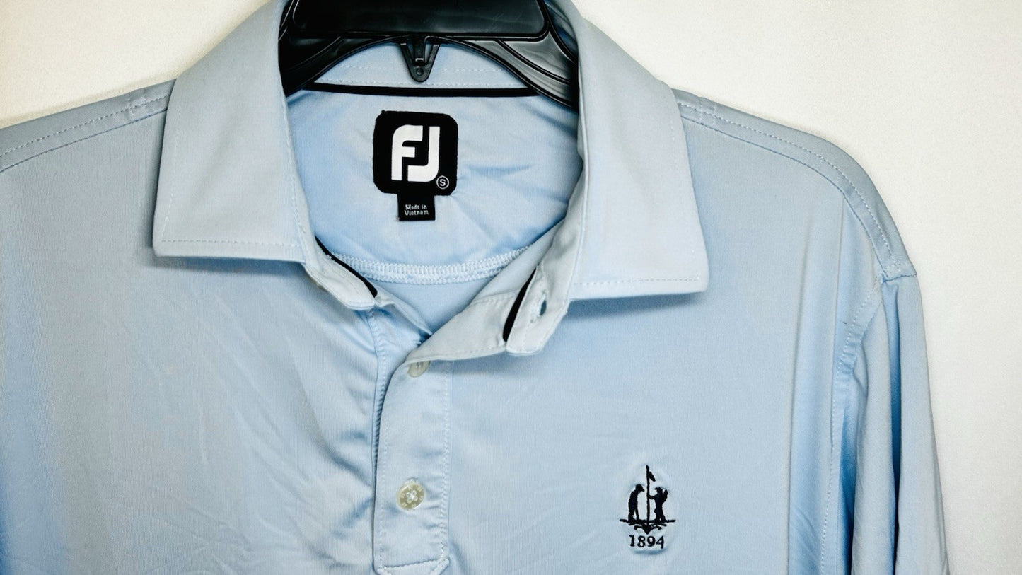 FJ Footjoy Men’s Light Blue Performance Golf Polo / 1984 Edition / Size Small