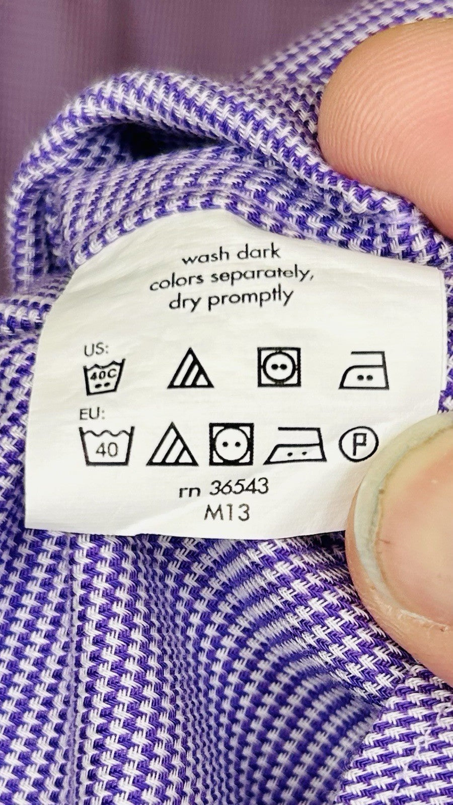 Michael Kors Men’s Slim Fit Purple Button-Up Shirt Size 16-34/35