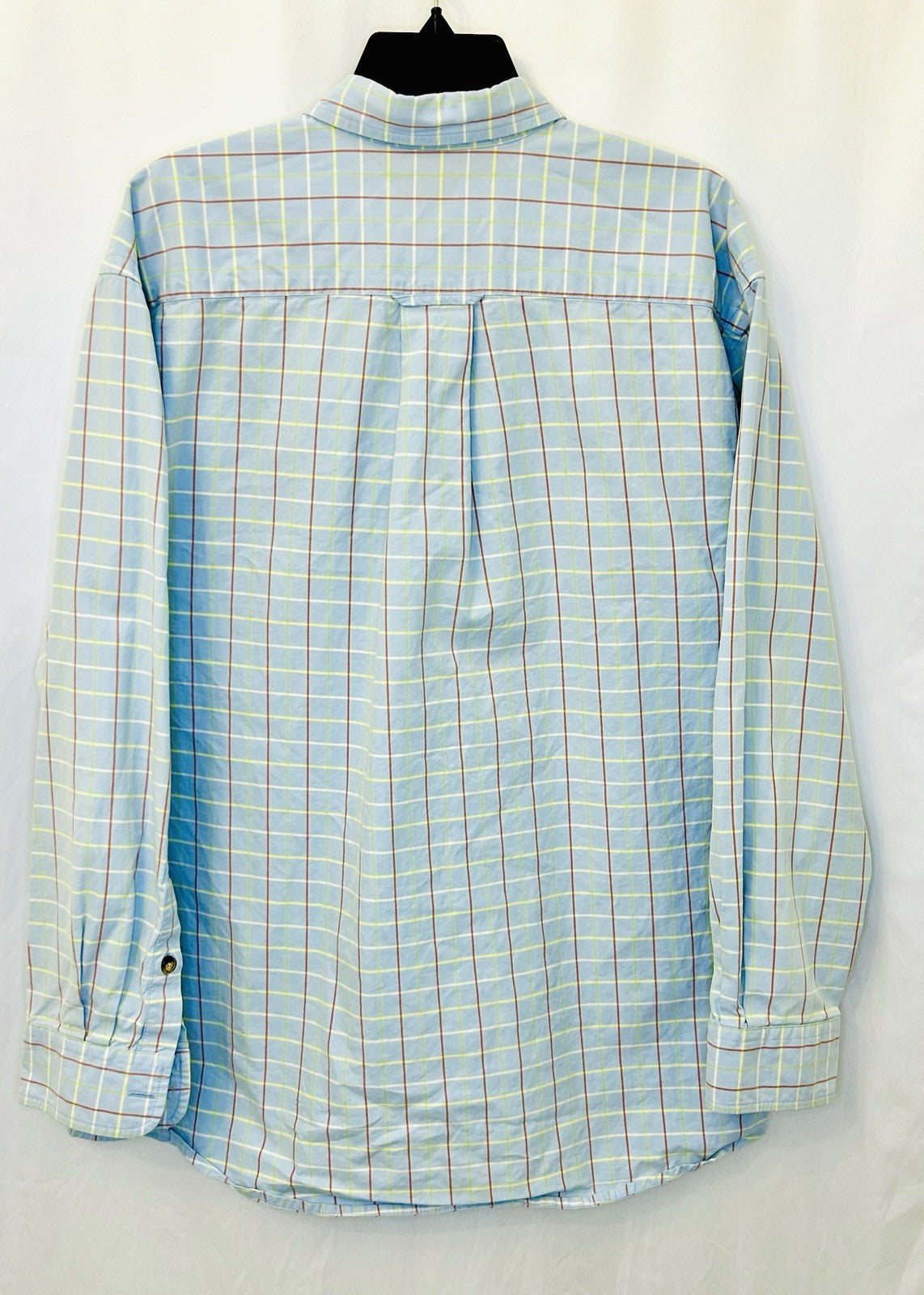Orvis 100% Cotton Plaid Long Sleeve Button Down Shirt /Men's XL / Blue