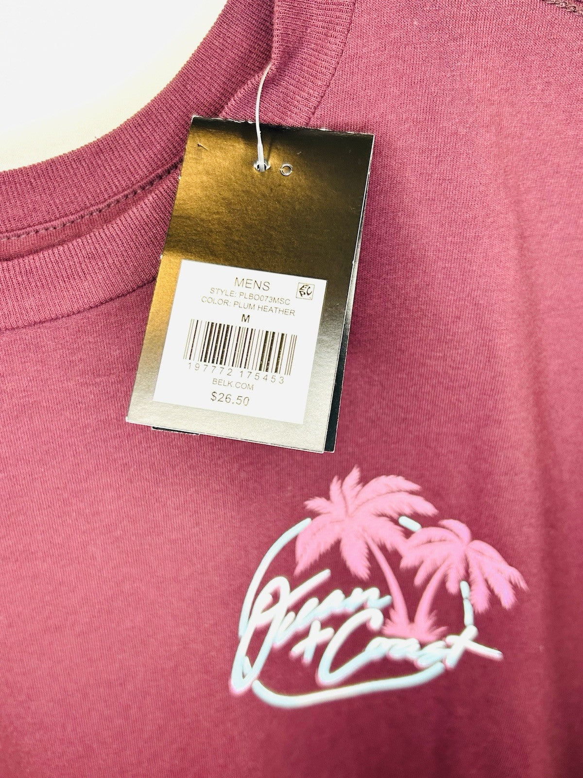 NWT Ocean Coast Fish Graphic Short Sleeve Shirt - Men’s Medium /Plum Heather New