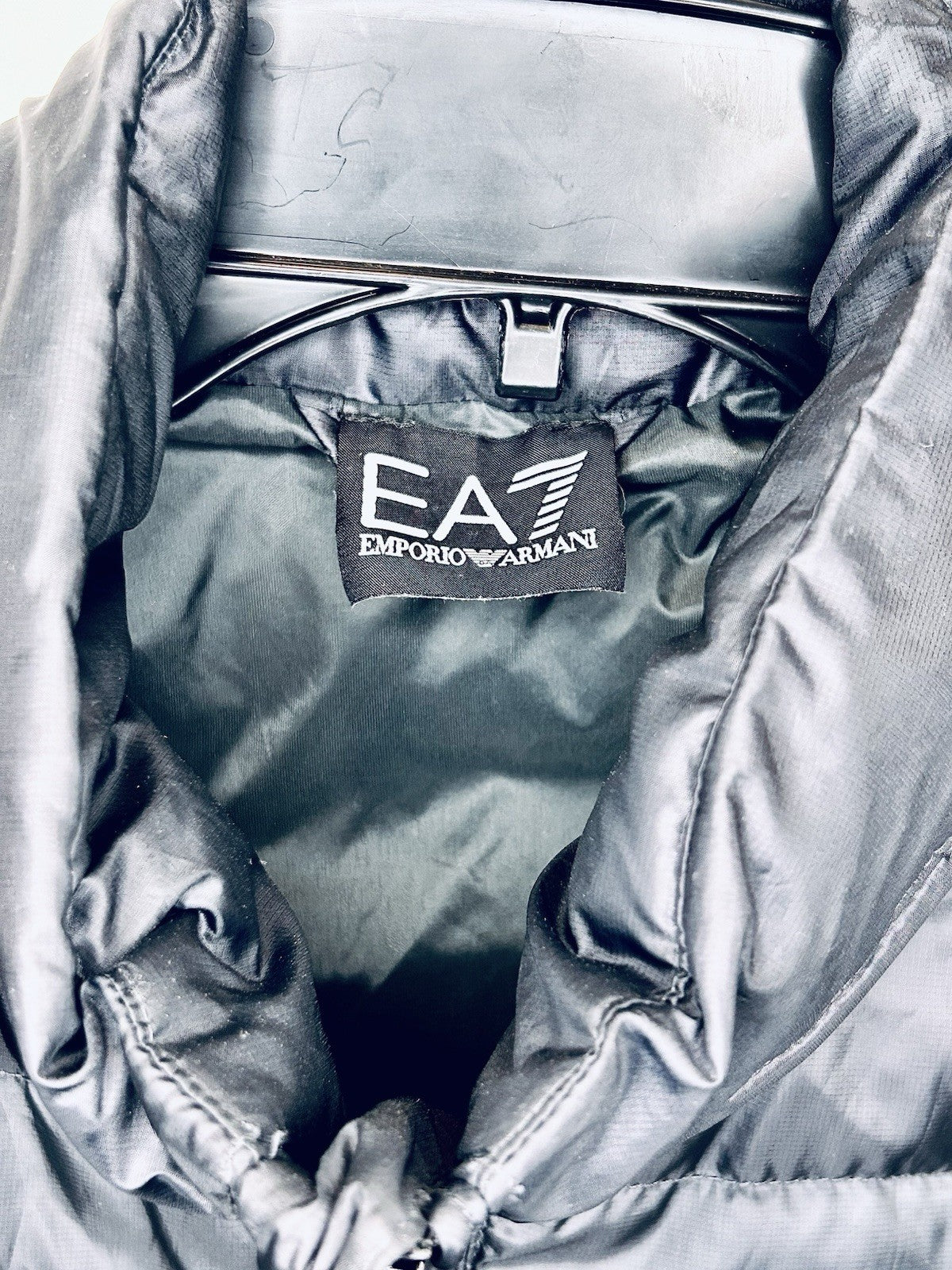 Emporio Armani EA7 Down Jacket Navy Quilted Mens Large With COA | $249 Retail