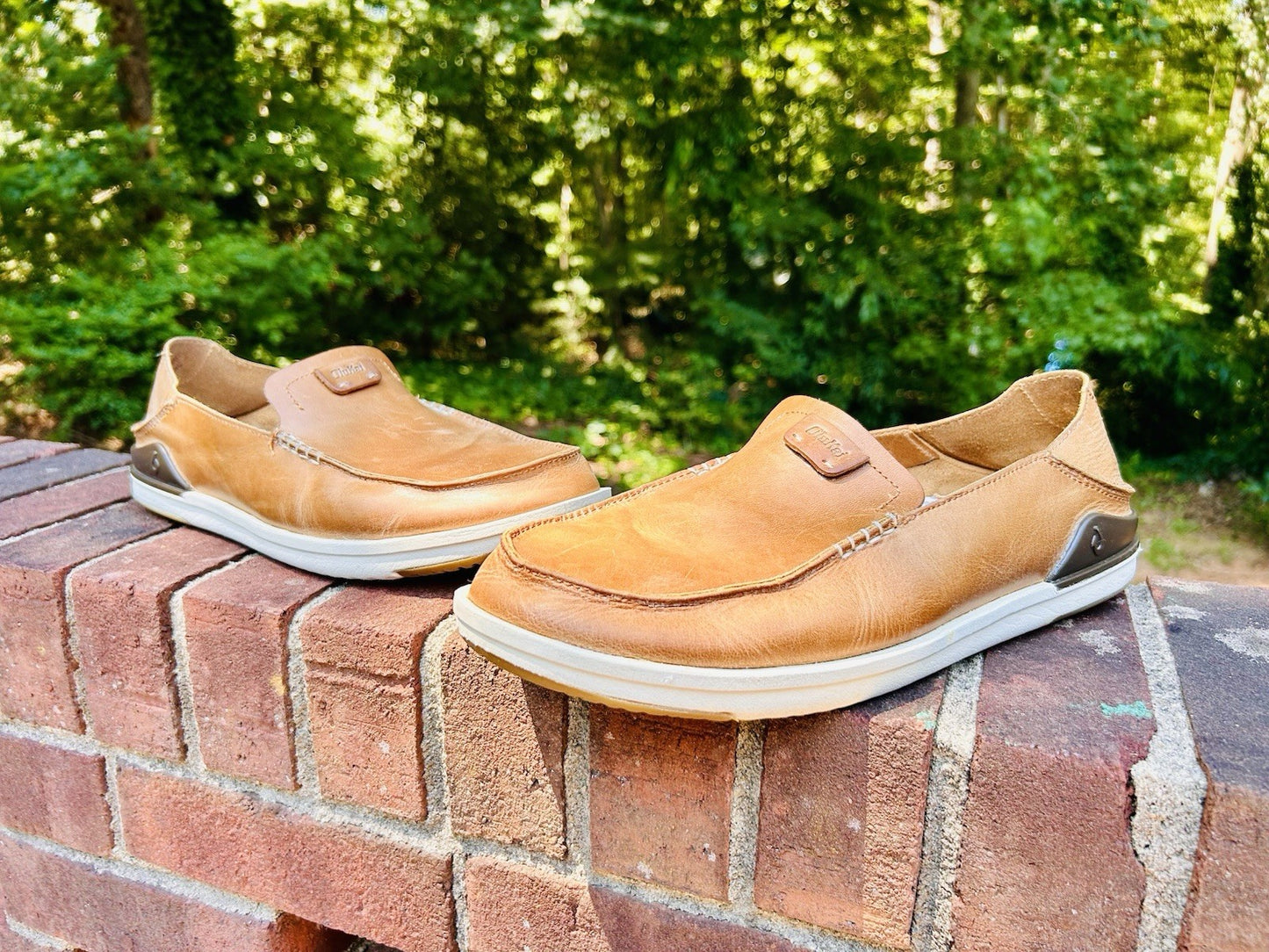 Men's Olukai Kakaha Fox/Fox Leather Slip-on Shoes US Size Men’s 12 ($130 Retail)
