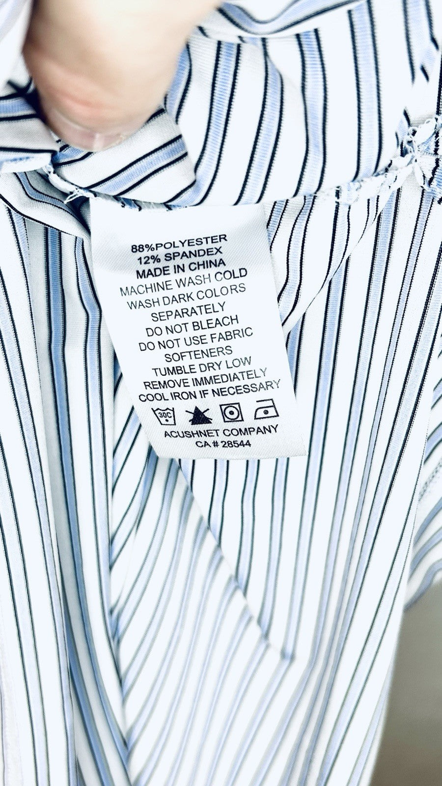 FootJoy FJ Polo Golf Shirt Men 2XL Blue/White Striped Short Sleeve Performance