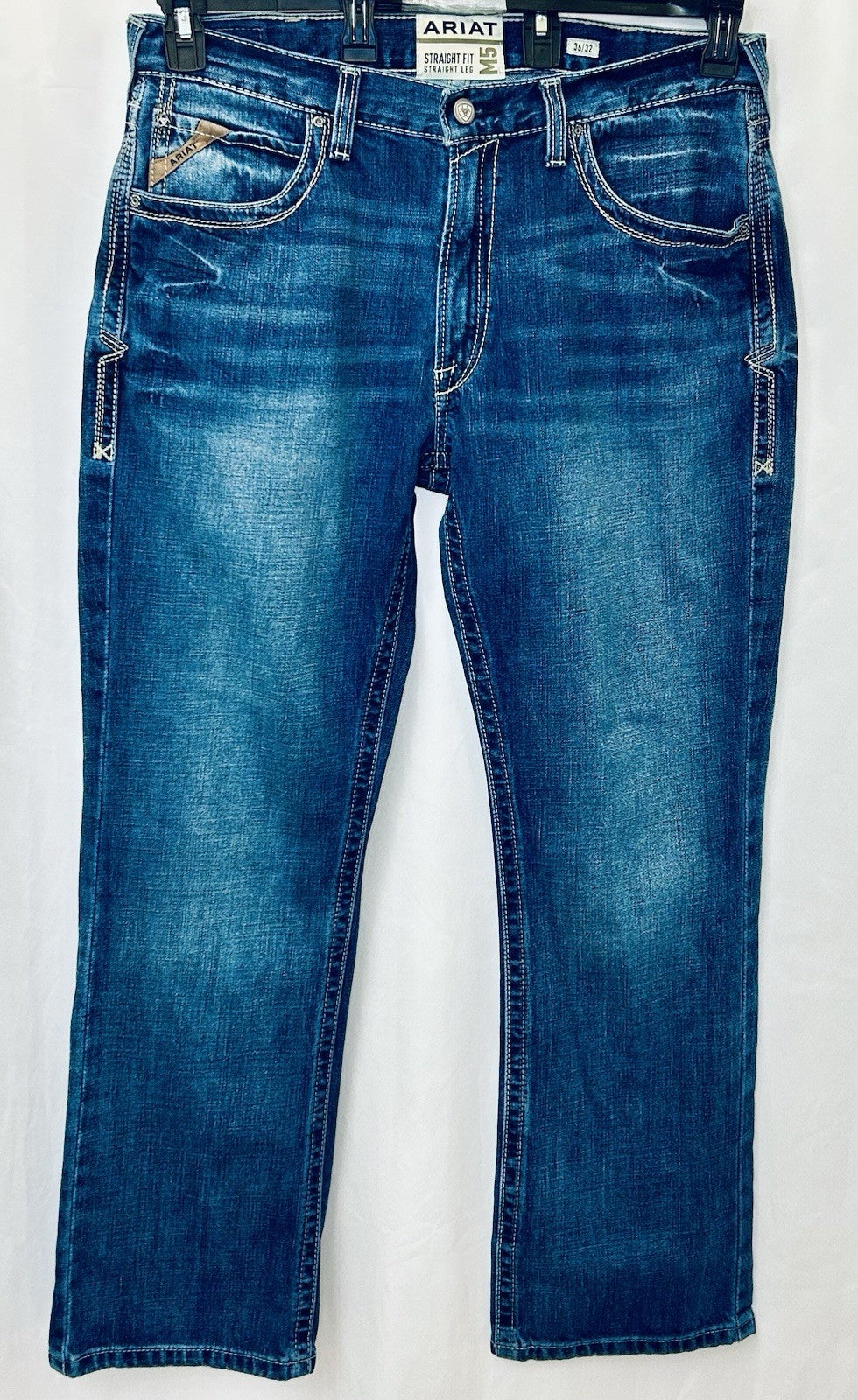 Ariat M5 Slim Straight Leg Blue Jeans Denim Mens Size 36x32