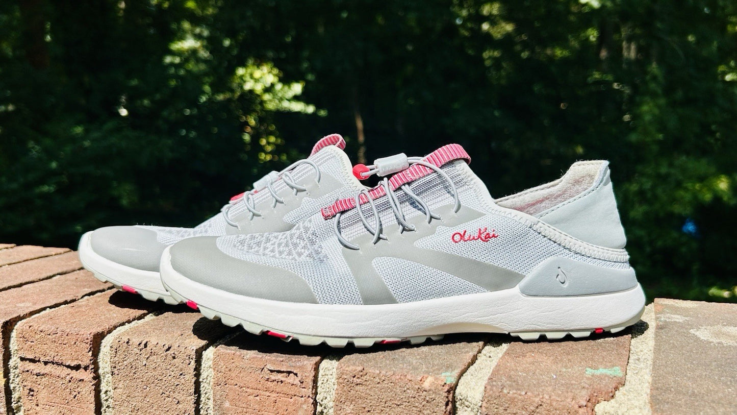 Olukai Women's Miki Trainer Athletic Casual Shoe Pale Grey/Poi Size 7M