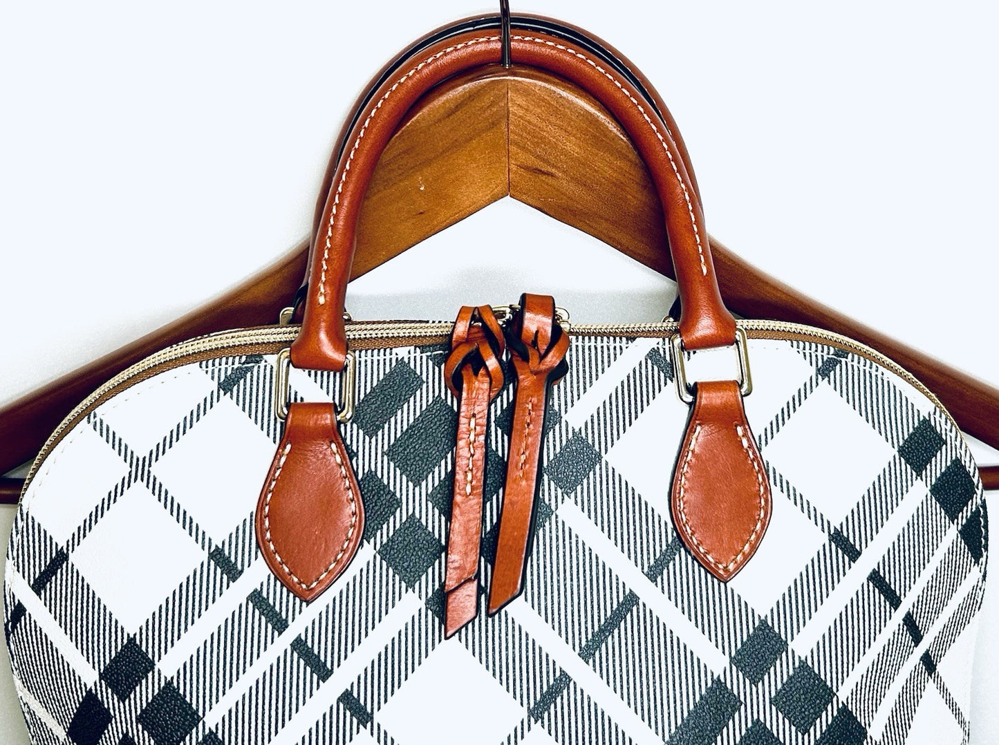RARE!!! NWOT DOONEY & BOURKE Harding Zip Zip Satchel Plaid Medium Purse HandBag