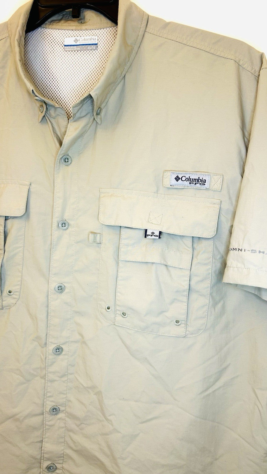 Columbia PFG Bahama II /Short Sleeve Shirt / Men’s XL / Fossil-Beige / Vented