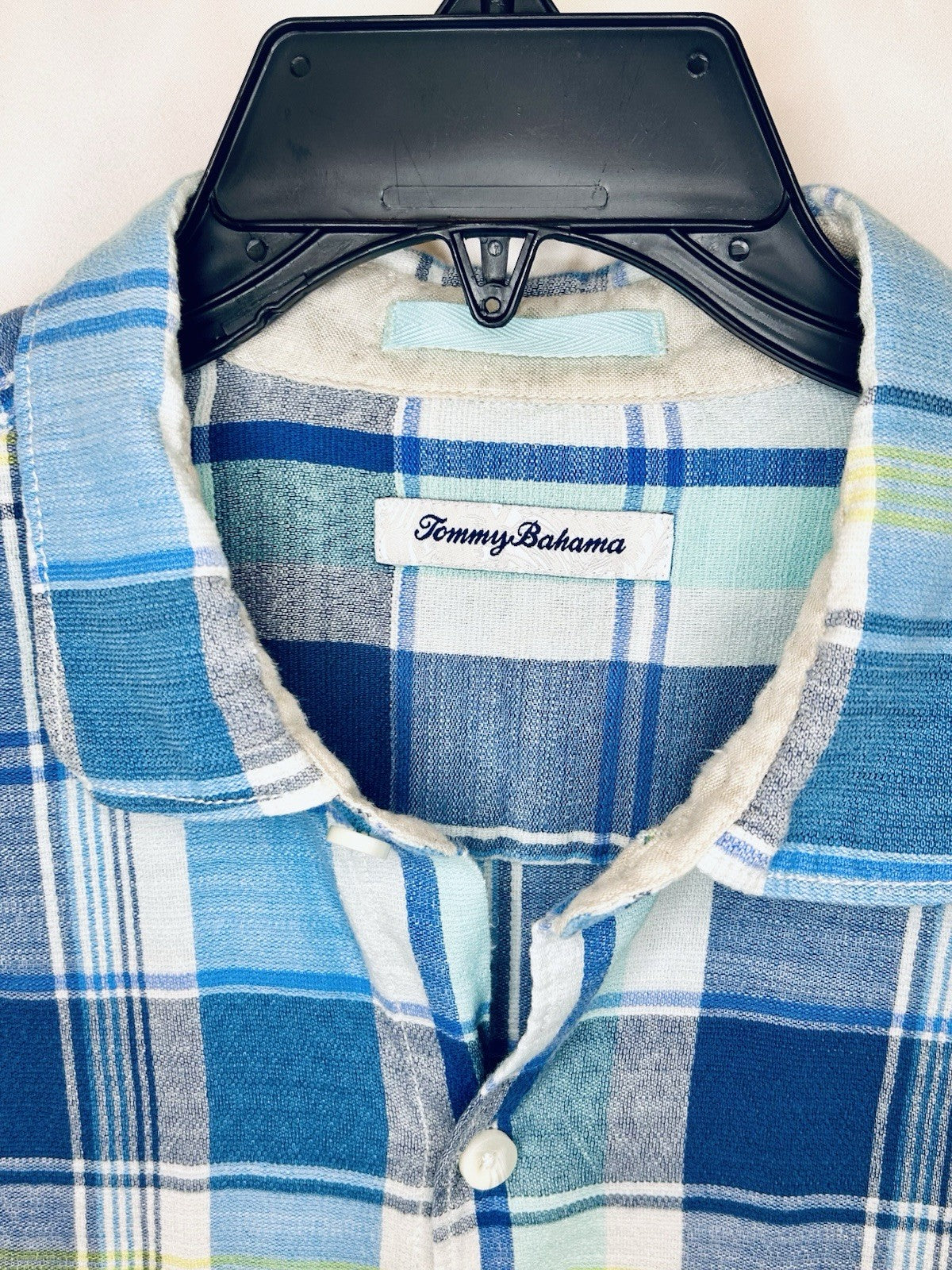 Tommy Bahama Long Sleeve Shirt Plaid Rahi Blue Ocean Deep Men’s Large | New $135