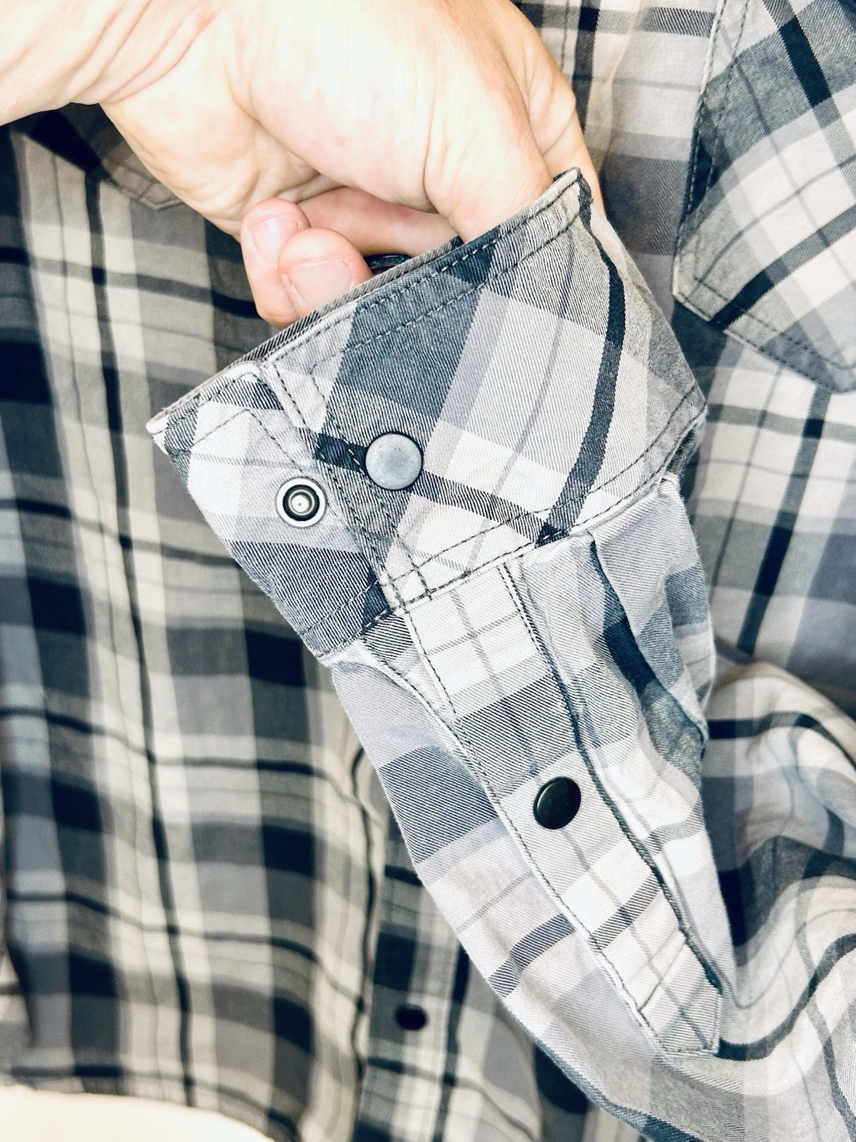 5.11 Tactical Mens Gunner Plaid Shirt Large Blue/White Long Sleeve Cotton Snap