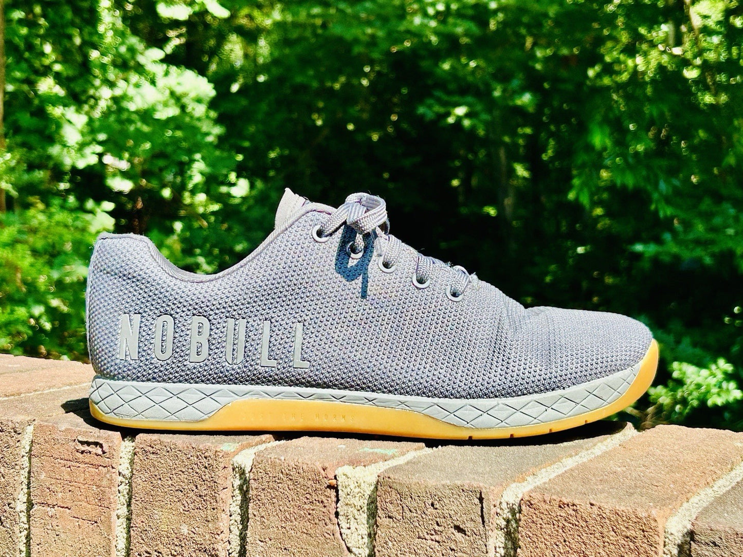 NOBULL Super Fabric Mens 11.5 Grey/Gum Running Athletic Sneakers Trainers Shoes