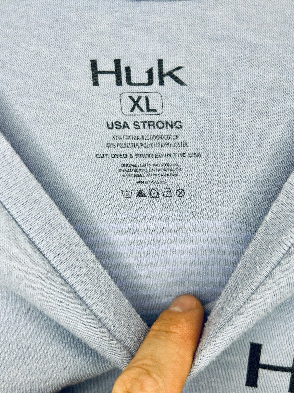 Huk Horizon Lines Tee Men’s XL Blue-ish Grey Graphic Print Tee