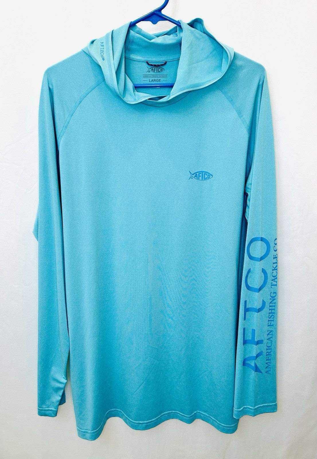 AFTCO SAMURAI HOODED SUN SHIRT - MEN’S SIZE LARGE - MINT