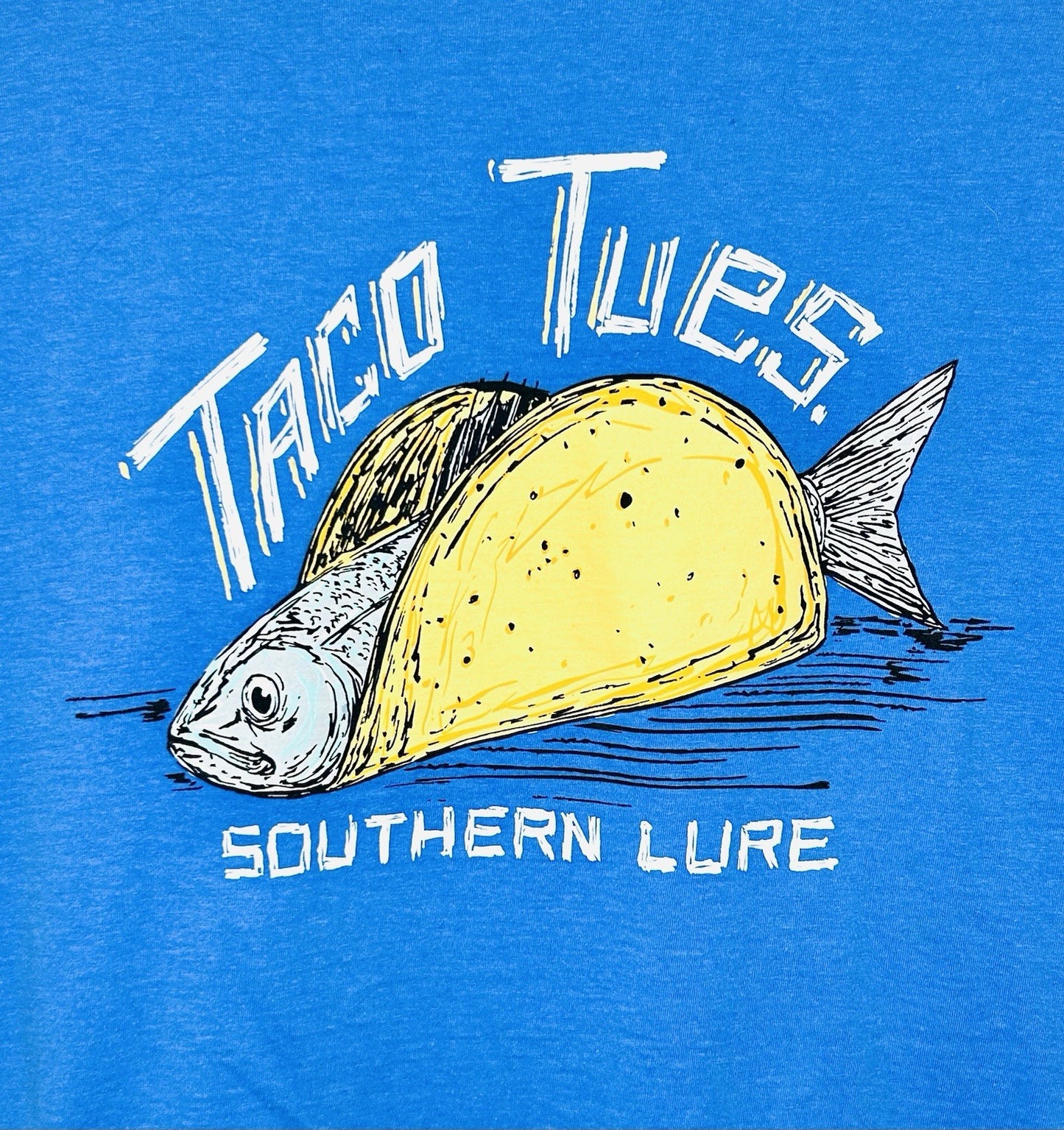 Southern Lure “Taco Tuesday” Blue Graphic T-shirt - Women’s Medium