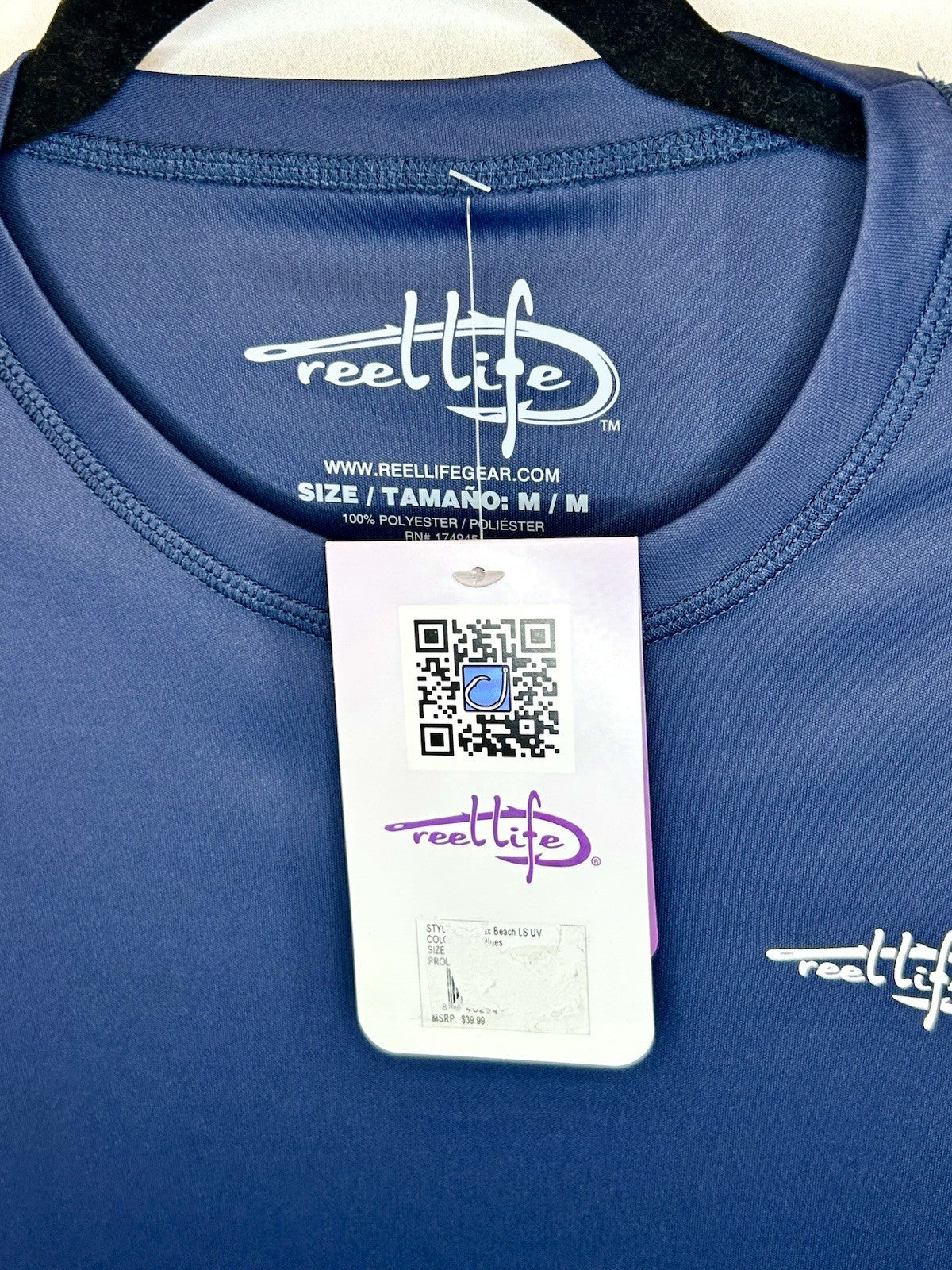 NWT Reel Life Sz Medium “Raised On The Water” L/S T-shirt Patriotic Swordfish