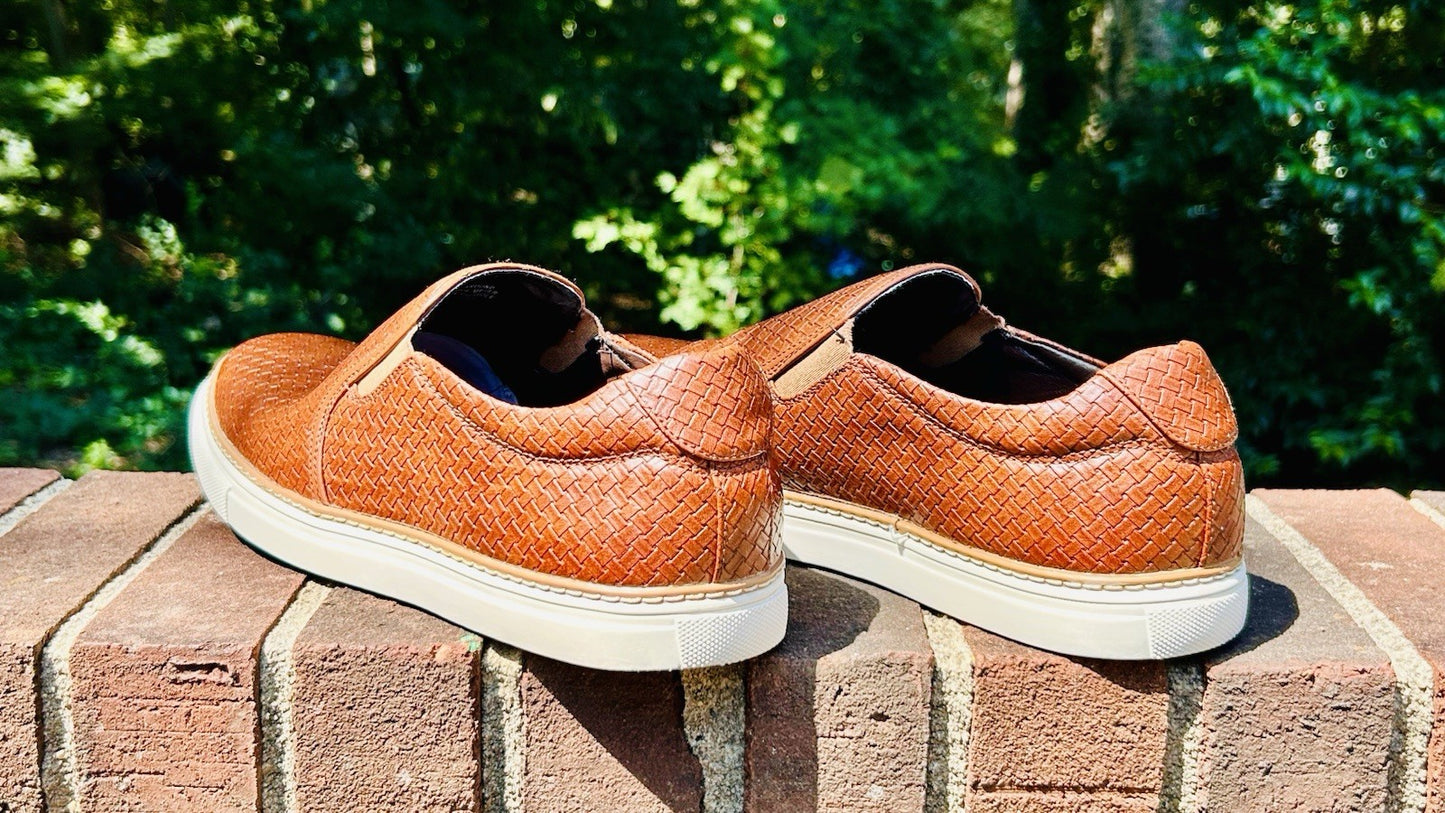 Black Brown 1826 Men's Weave-Around Casual Slip-On Loafer Sz 9.5 / See Pics!!