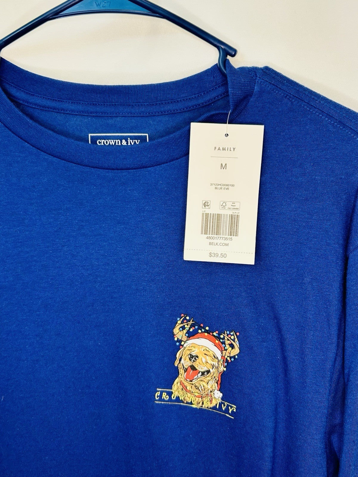 NWT Crown & Ivy Blue Men’s Medium Long Sleeve Graphic Tshirt