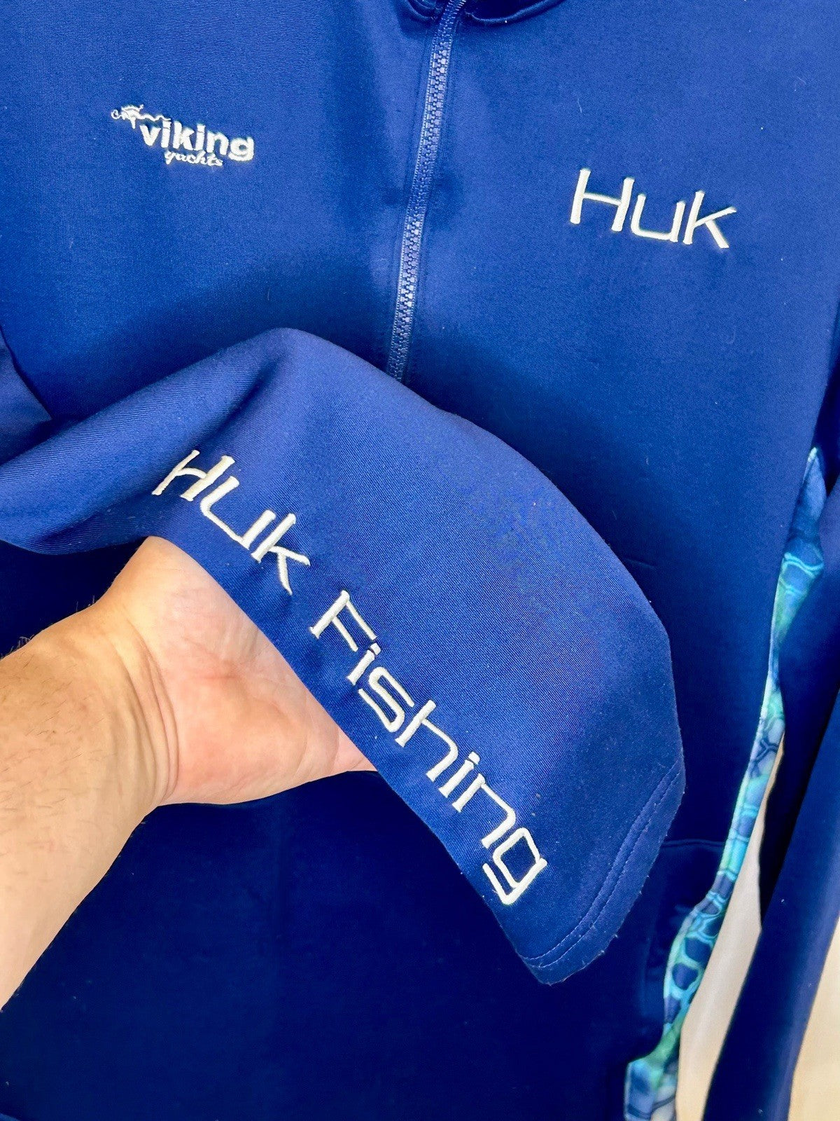 HUK Fishing Performance 1/4 Zip Shirt Men’s Large Bassmaster Logo L/S Breathable