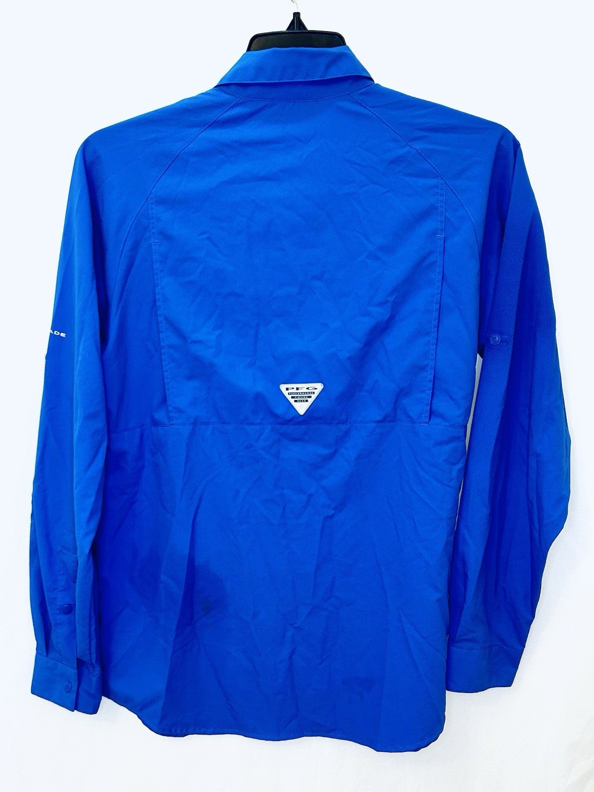 Columbia PFG Performance Fishing Shirt Small Omni-Shade L/S Button Up Blue