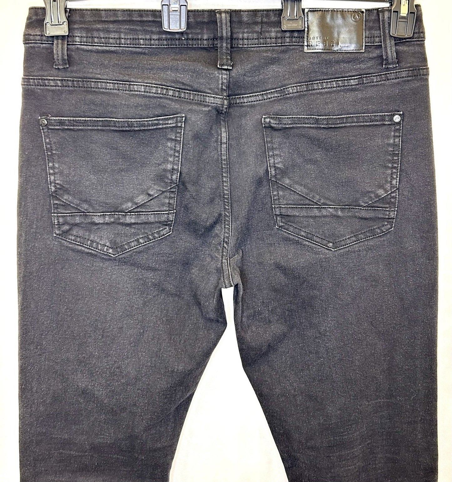 Artful Rebel Jeans Men's 34x32 Black Denim Slim Straight Leg