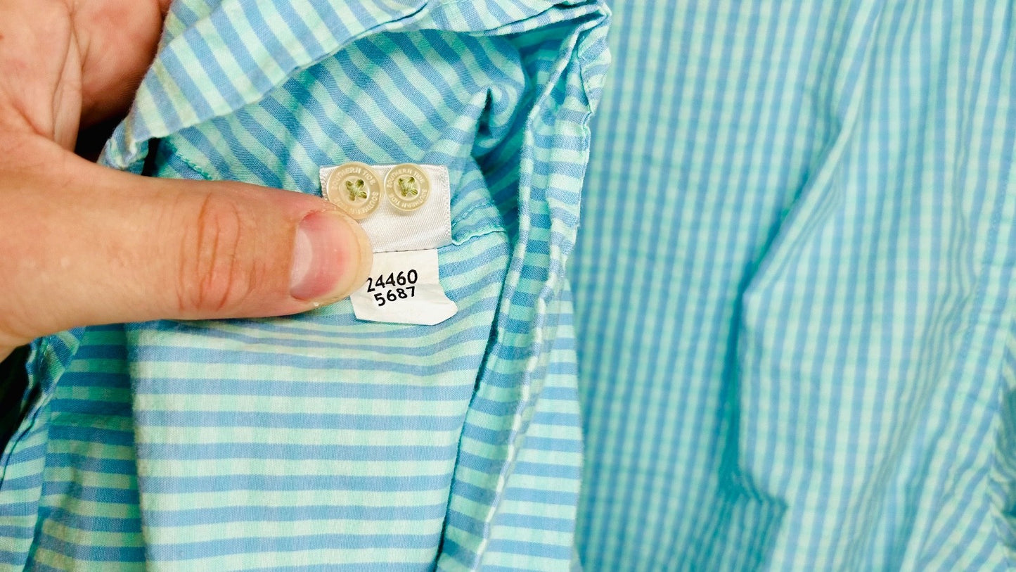 Southern Tide Camana Bay Gingham Sport Shirt - Offshore Green Mens S Stretch