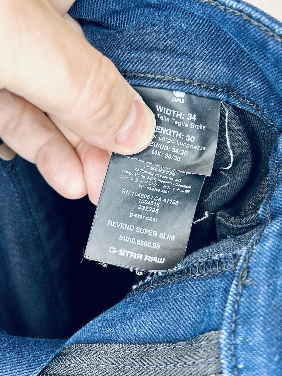 G-Star Raw Jeans Men’s 34x30 Blue Denim Revend Super Slim | Tapered