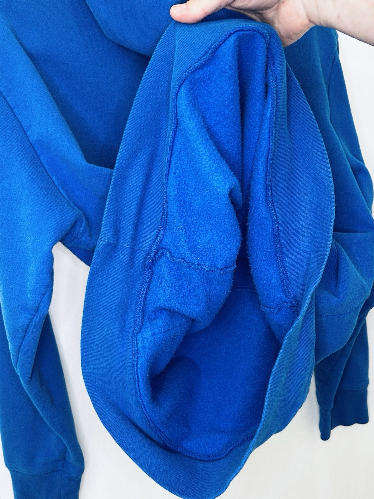 The North Face Hoodie Men’s Large Blue Yellow Pullover Sweatshirt Logo Cotton