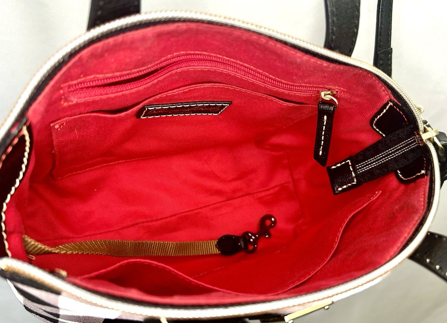 Dooney & Bourke Novelty Printed Coated Cotton Ruby Satchel w/ Crossbody Strap