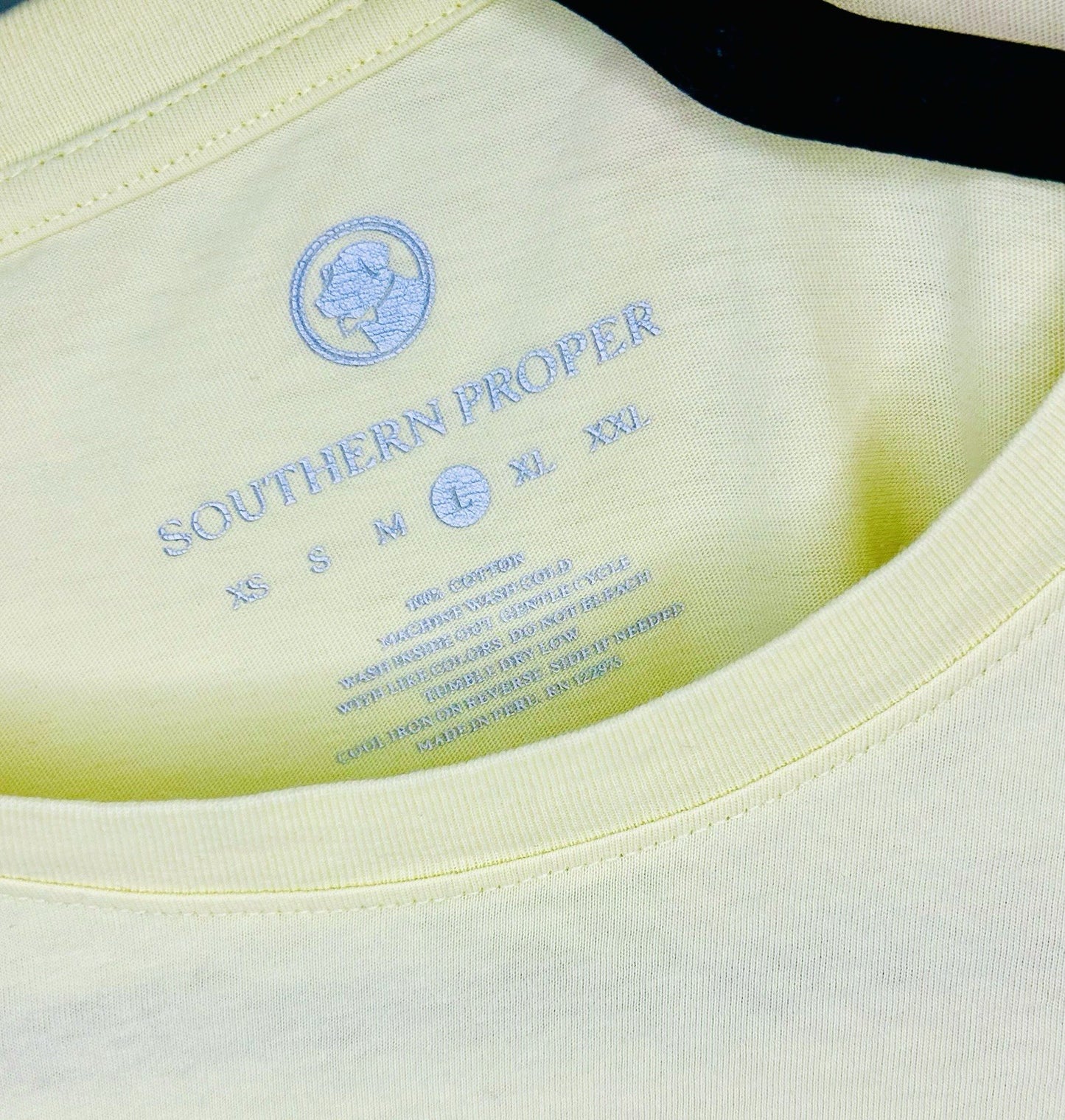 Southern Proper - DOLPHIN SS TEE - Tuna - Banana Yellow - Men’s Large