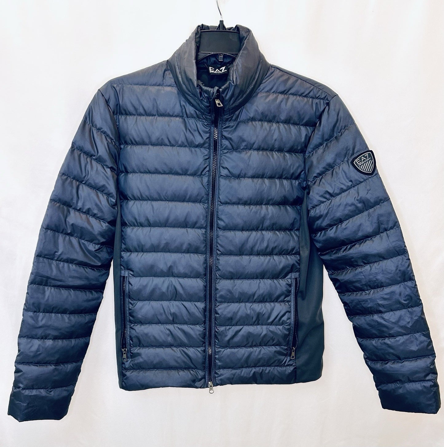 Emporio Armani EA7 Down Jacket Navy Quilted Mens Large With COA | $249 Retail