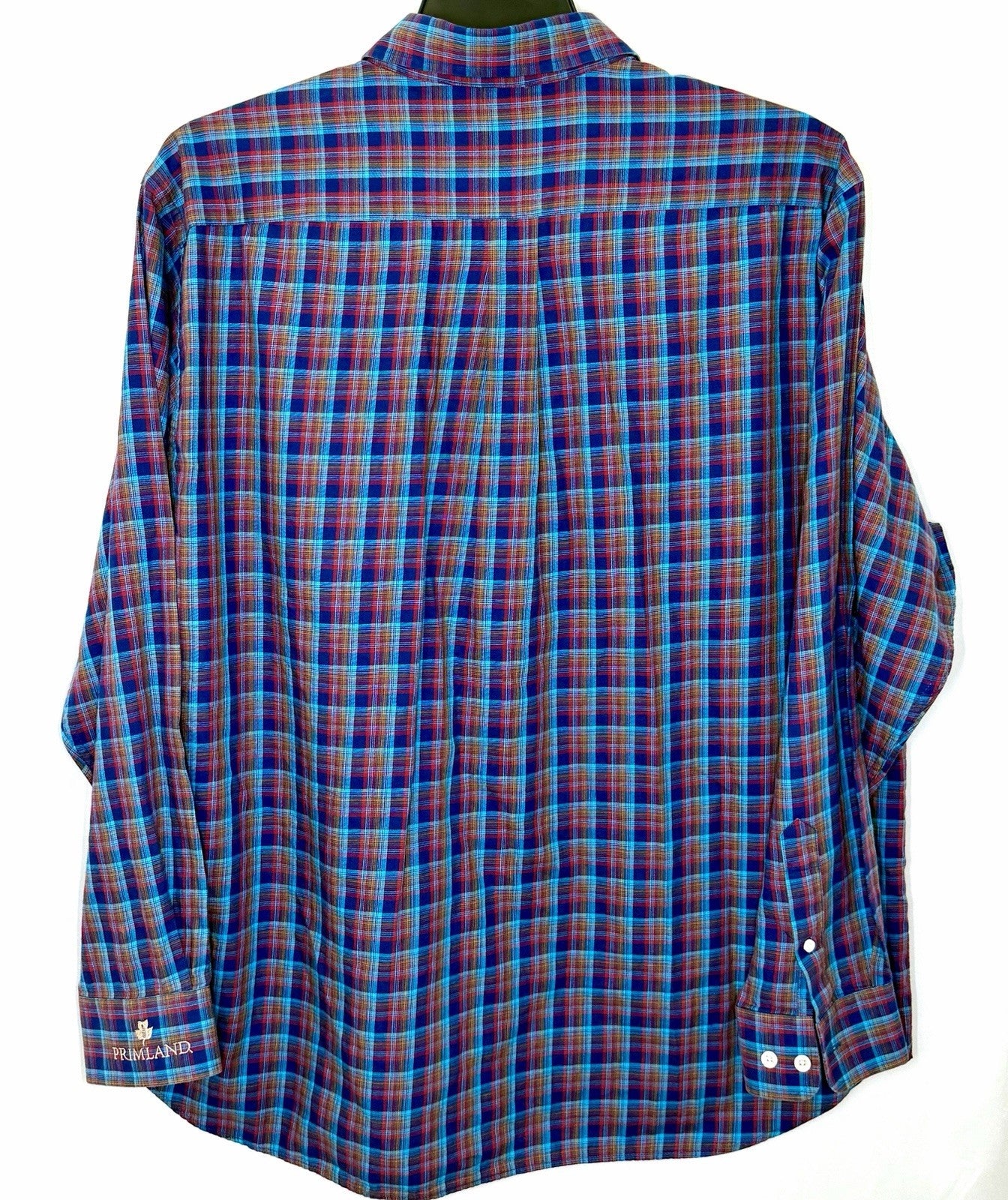 Turtleson Shirt Men’s XXL Blue Plaid Button Up Watermelon Malibu Porter Sport