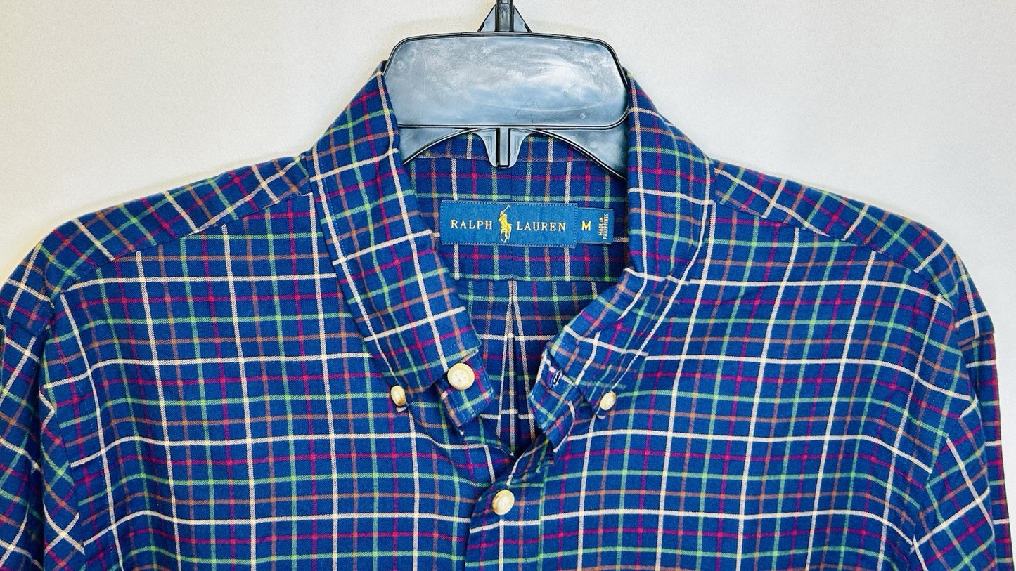 Ralph Lauren Blue Label Light Flannel Shirt Mens Medium Multicolor Plaid