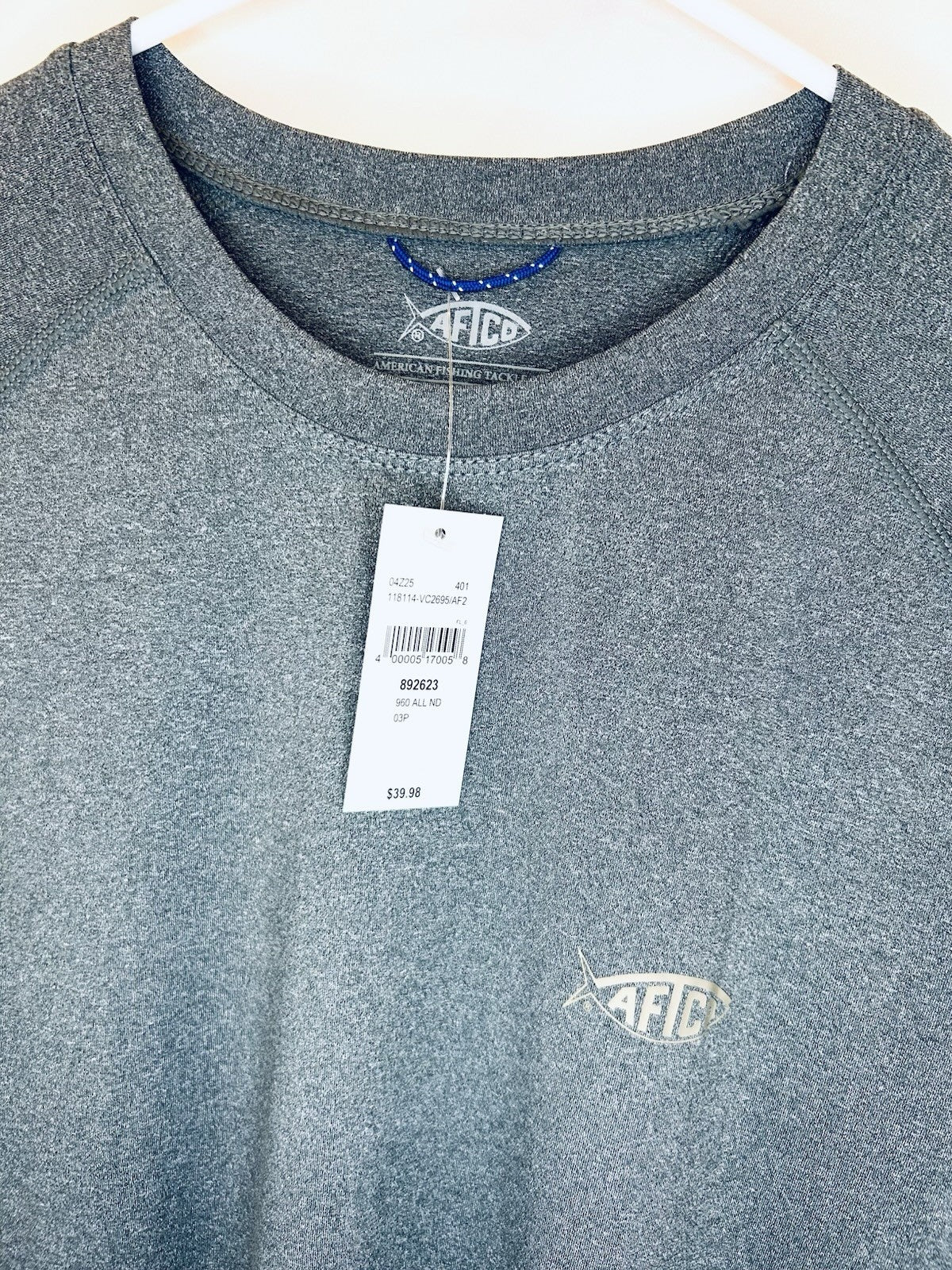 NWT AFTCO SAMURAI SUN SHIRT - MEN’S SIZE LARGE - GREY WITH TAN LOGO