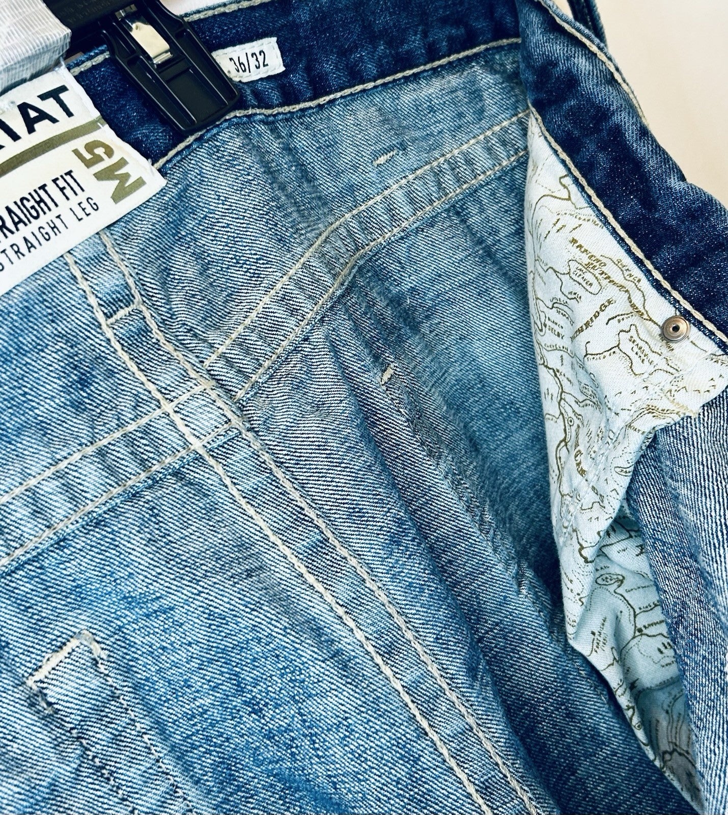 Ariat M5 Slim Straight Leg Blue Jeans Denim Mens Size 36x32