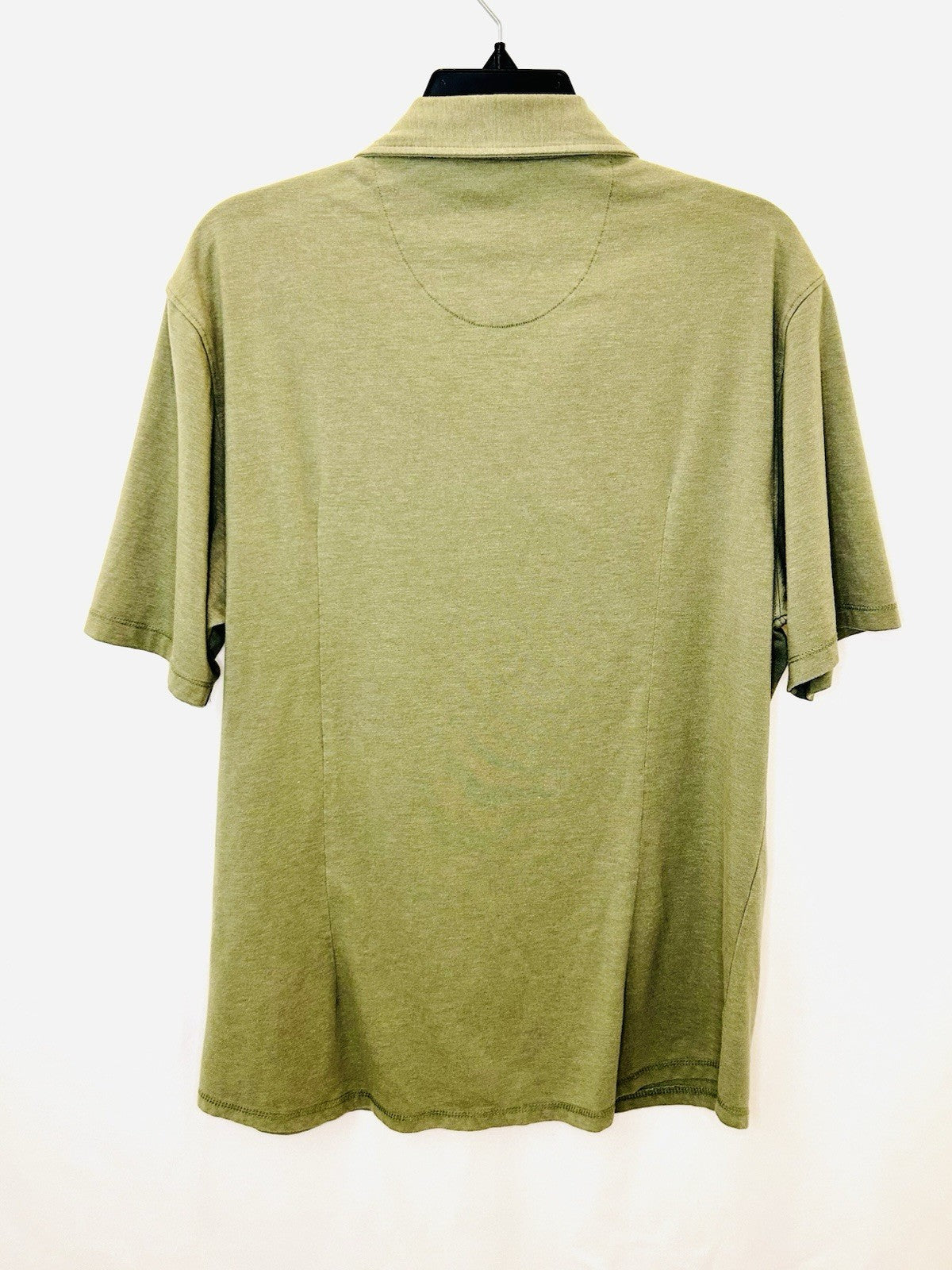 American Rag Mens Shirt Short Sleeve Snap Button Up Military Collar Green Sz L